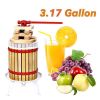 3.17 Gal Manual Presser Juicer Fruit Wine Press for Wine Making Juice Vegetable