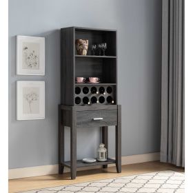 ID USA 212924 Wine Cabinet Distressed Grey