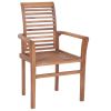 Dining Chairs 4 pcs with Wine Red Cushions Solid Teak Wood