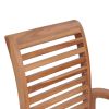 Dining Chairs 4 pcs with Wine Red Cushions Solid Teak Wood