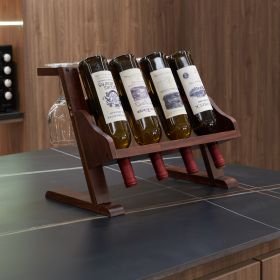 Table wine rack with cup holder/wine racks countertop/Solid wood wine rack /Home wine rack/Living room wine rack/ PINE