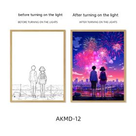 Couple Watch Fireworks Healing Lighting Painting Small Night Lamp Pendulum Painting (Option: AKMD 12-Small Size Style 1)