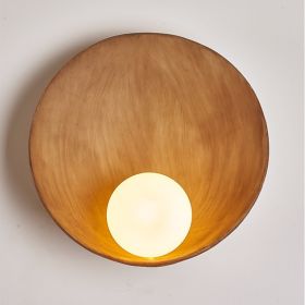 New Chinese Zen Style Shell Wall Lamp (Option: Wood color-warm light)