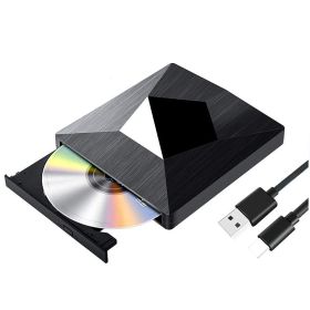 Computer External Mobile External Burning Optical Drive Tray Drive Disc Dvd Burner (Color: Black)