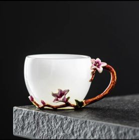 Enamel White Jade Jade Porcelain Colored Glaze Tea Cup (Option: 140ML-Morning Glory)