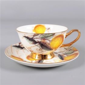 Bone China Afternoon Tea Scented Tea Coffee Ceramic Cup Dish (Option: Lemon Tree-101 To 200ml)