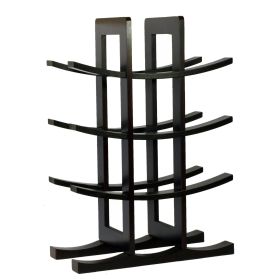 Elegant Modern Asian Style 12-Bottle Wine Rack  In Natural Bamboo (Type: Wine rack, Color: Coffee)