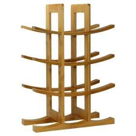 Elegant Modern Asian Style 12-Bottle Wine Rack  In Natural Bamboo (Type: Wine rack, Color: Wood)